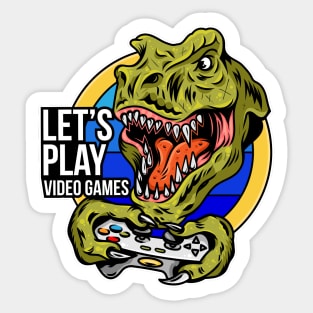 Dinosaur gamer Sticker